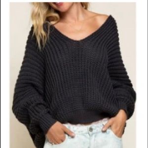 NWOT POL Charcoal Oversized Knit Sweater 3X